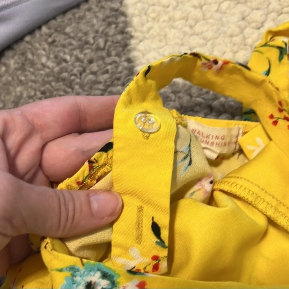 Tilly’s Girl’s Yellow Floral Dress Size Medium Walking on Sunshine